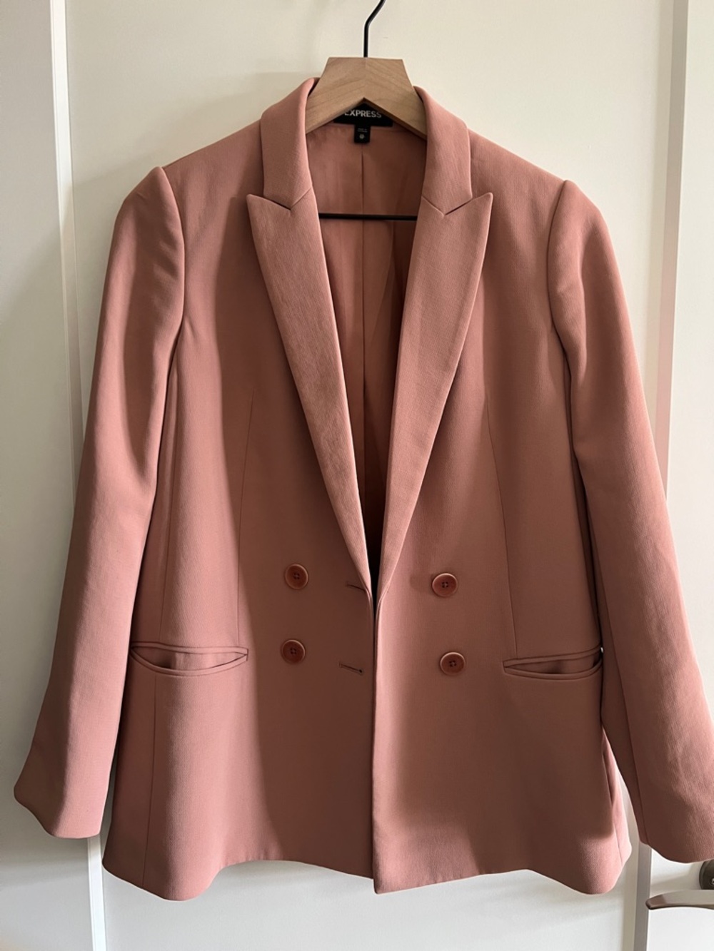 Express Blush Pink Double-Breasted Blazer
